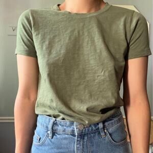 J.Crew olive green girlfriend tee